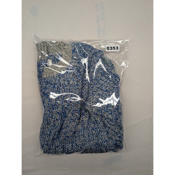 Abercrombie & Fitch Women's Sweater Size Small Blue Gray Pullover Striped Crew - Picture 6 of 6